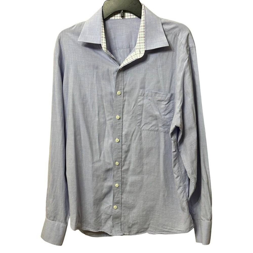 J Hilburn Men’s 100% cotton long sleeve button down shirt 18 neck 48 Chest